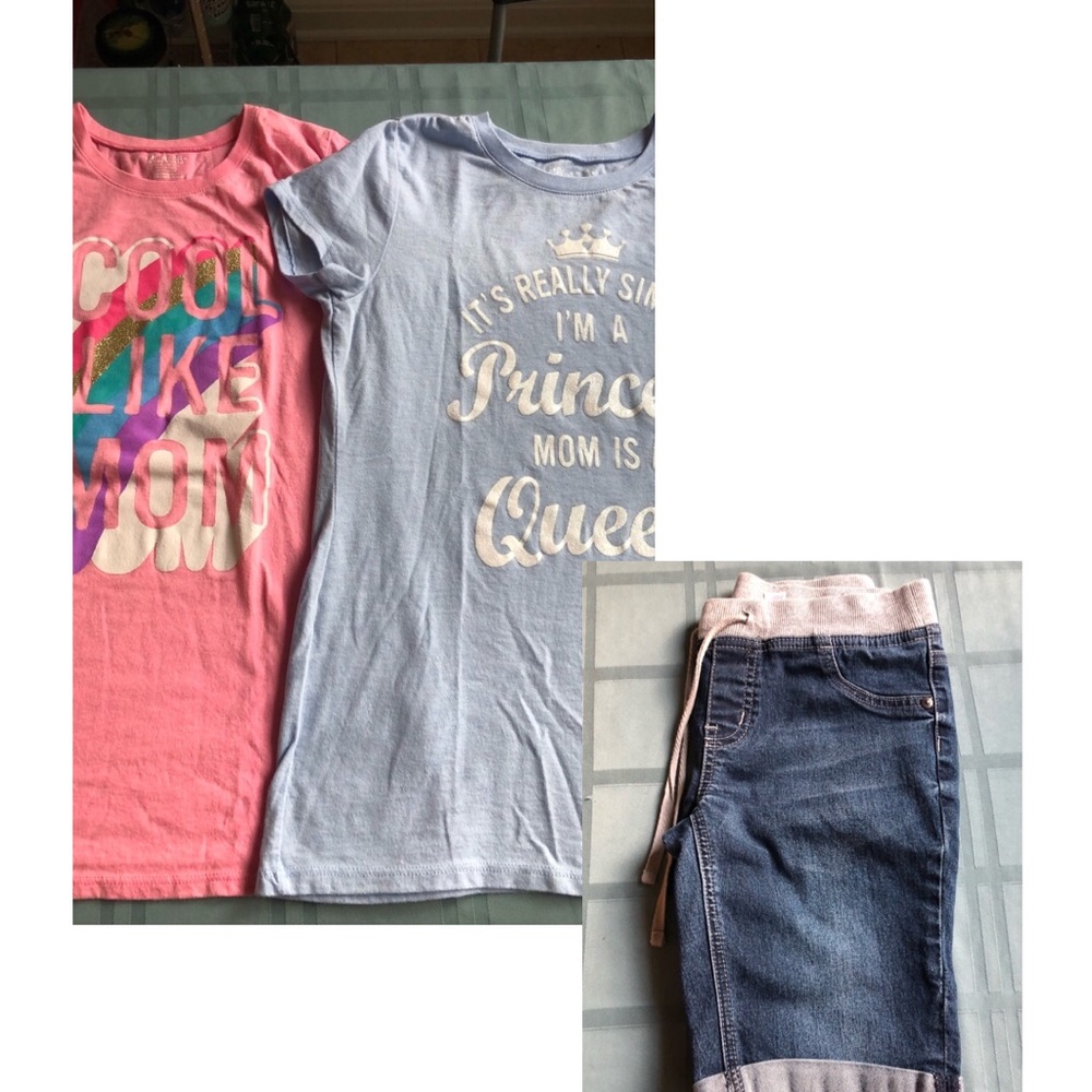Girls Denim Short & T-Shirt Bundle